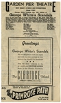 1939 Flyer for ''George White's Scandals'' at the Garden Pier Theatre, Listing The Three Stooges in 2 Places -- Measures 11'' x 9.5'' Unfolded -- Some Notations, Else Very Good Plus
